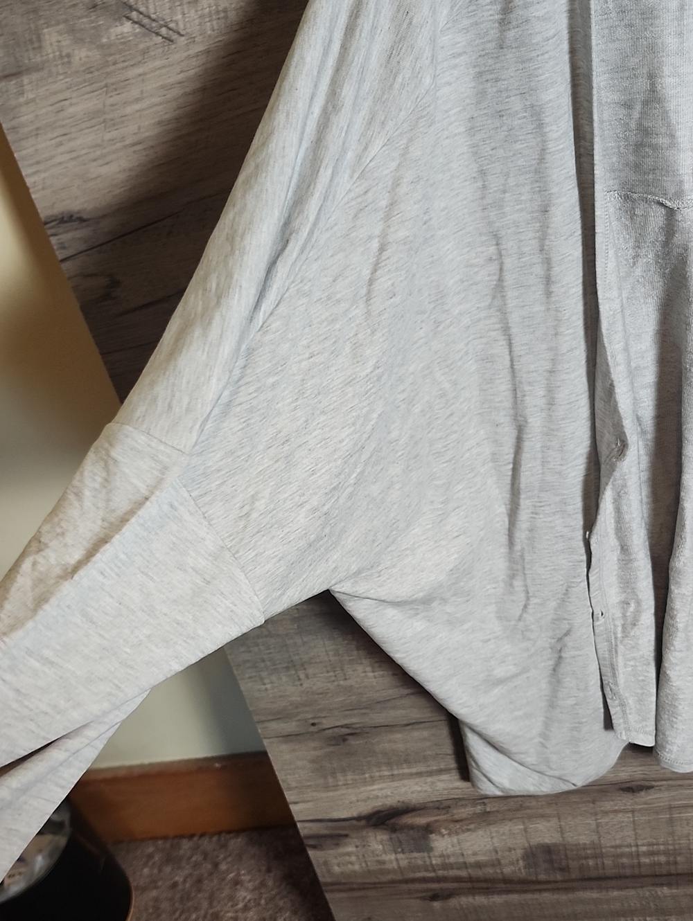 Garnet Hill French Terry Cocoon Cardigan In Light Gray - Picture 5 of 10